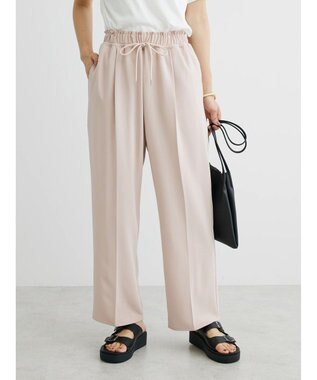 Green Parks イージーウエストセンタープレスストレートパンツ Pink