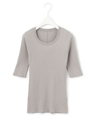 ICB 【洗える】４×２リブ プルオーバー グレージュ系