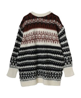 AMERICAN HOLIC フェアアイル柄ニットカーディガン Brown