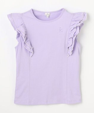 組曲 KIDS 【150-160㎝】 フルールフリルTシャツ ラベンダー