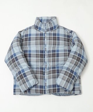 WEGO 【ユニセックス着用ITEM/MLサイズ展開】チェックパファーブルゾン ブルーチェック1