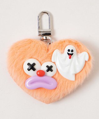 WEGO ミニハートピエロモンスターぬいぐるみキーホルダー オレンジ