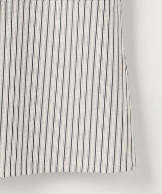 組曲 【先行予約・前後着用可】ソフトサッカーラグランスリーブ ブラウス エクリュ×ネイビーストライプ系1