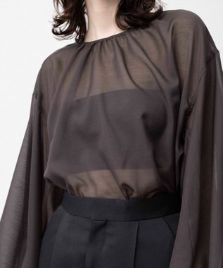 NAVE 【Nave】ブライトシアーボイル ギャザーブラウス ブラウン系