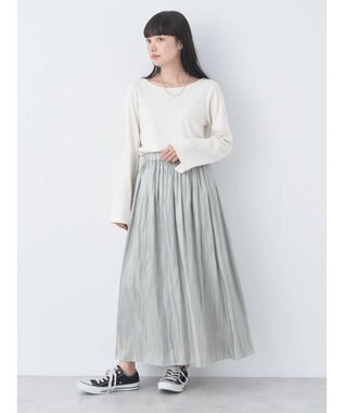 earth music&ecology シャイニーギャザースカート Mint