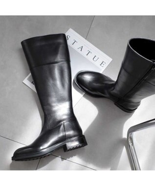 Pointer 本革ベーシック 裏起毛 ロングブーツ ブラック