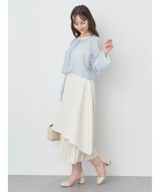 earth music&ecology プリーツドッキングスカート Ivory