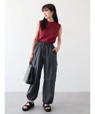 Green Parks ・Ｄｏｕｂｌｅ　Ｆｌａｇｓ　ピグメント加工ノースリＴＥＥ Bordeaux