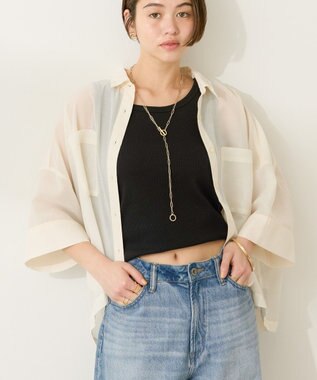 AMERICAN HOLIC Wポケットシアー半袖シャツ Ivory