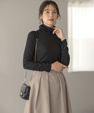 組曲 S ラメチュールコンビタートル カットソー ブラック系