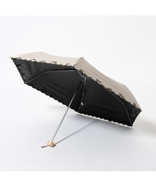UNBILLION cache nez / プチフラワー刺繍折りたたみ日傘 ベージュ