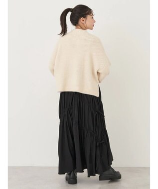 earth music&ecology ドロストギャザーフレアスカート Black