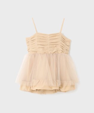 GRACE CONTINENTAL タフタチュールキャミ ベージュ