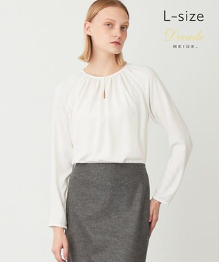 BEIGE， 【L-size】ALINE / ロングスリーブブラウス White