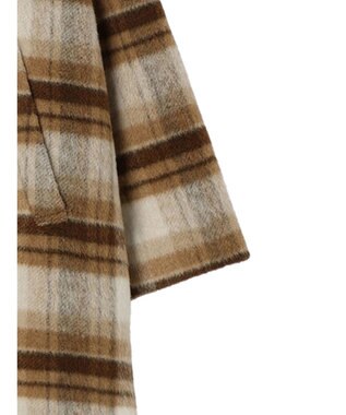 Green Parks ・ＥＬＥＮＣＡＲＥ　ＤＵＥ　シャギーチェックミドルコート Beige