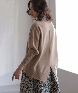 組曲 S ウールカシミヤミックス ロールネックニット ベージュ系