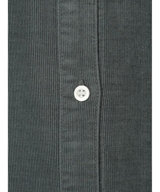 Green Parks 柔らかい細コールシャツ Blue Green