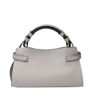 INTER-CHAUSSURES 【LORISTELLA】シュリンクレザーハンドバッグ ライトグレー