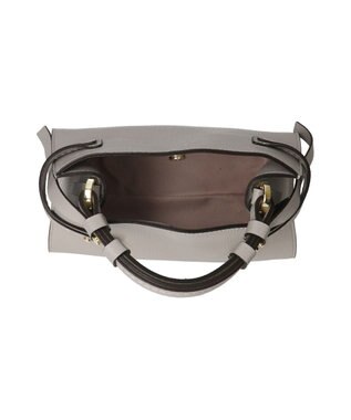 INTER-CHAUSSURES 【LORISTELLA】シュリンクレザーハンドバッグ ライトグレー