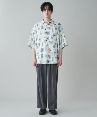 WEGO トロミ　ベルト付きワイドスラックス ダークグレー