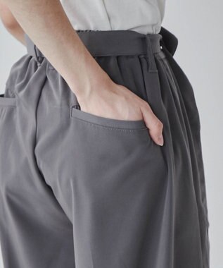 WEGO トロミ　ベルト付きワイドスラックス ダークグレー