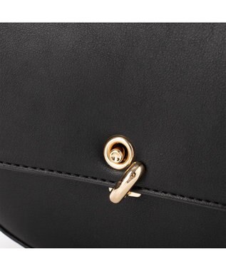 UNBILLION cachecache 財布ポーチ付きハーフムーンショルダーバッグ ブラック