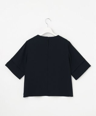 J.PRESS LADIES 【セットアップ対応・人気素材】Light ジョーゼット クルーネック ブラウス ネイビー系