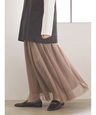 AMERICAN HOLIC チュールギャザースカート Mocha