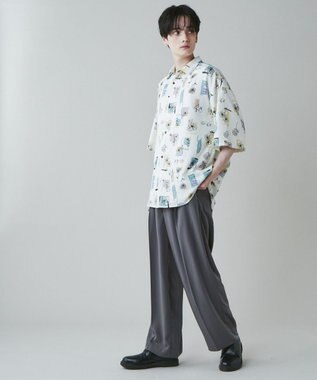 WEGO トロミ　ベルト付きワイドスラックス ダークグレー