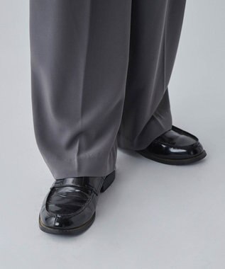 WEGO トロミ　ベルト付きワイドスラックス ダークグレー