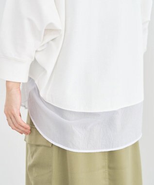 Green Parks 七分袖ドルマン裏毛シアードッキングプルオー Ecru