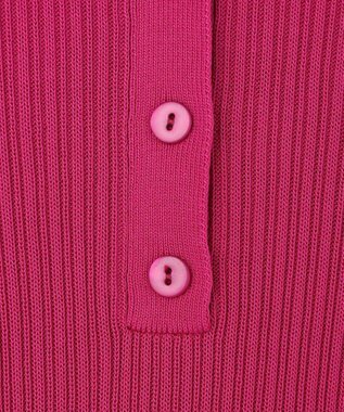 ICB L マーセライズコットンポロ ニット フューシャ