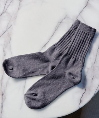 Tiaclasse シャイニーリブソックス グレー