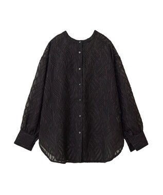 Green Parks ２ＷＡＹ　リーフジャガードシアーシャツ Black