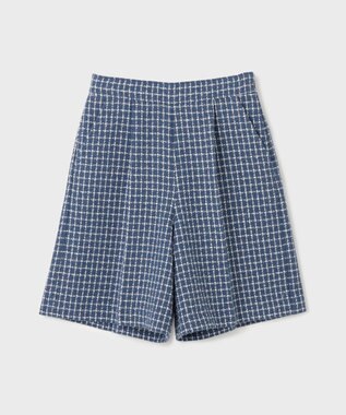 GRACE CONTINENTAL チェックツイードハーフパンツ ブルー