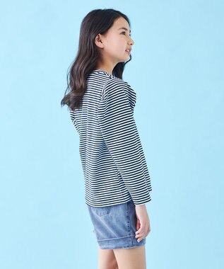 UNFILO 【110-150cm】タックスリーブTシャツ ボーダー