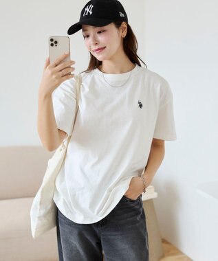 WEGO 【洗える/綿100%】USPOLOワンポイントTシャツ ホワイト