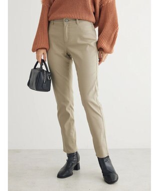 Green Parks 裏起毛ストレッチスキニーパンツ Gray Beige