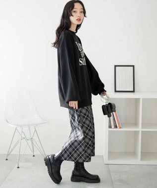 WEGO ウェーブロゴジャガードニットプルオーバー ブラック