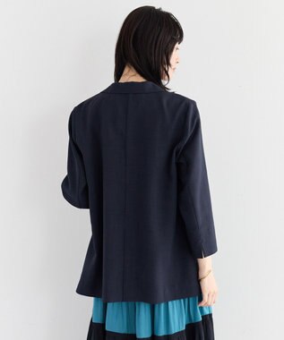 YECCA VECCA マシンウォッシャブルリネンライクジャケット Navy