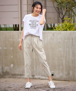 ANY フレンチスリーブロゴTシャツ オフ