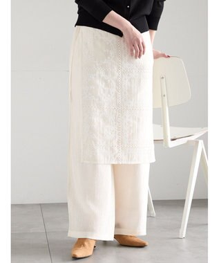 Te chichi チーフ刺繍ラップスカート付きパンツ