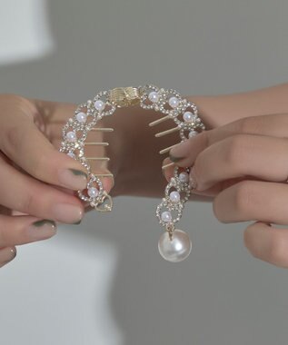 Phoebe <オンワード限定セット>ルナドロップパールイヤリング×ハートシニヨンカフ ゴールド