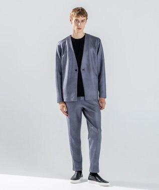 JOSEPH HOMME 新素材【ストレッチ/光沢感】レザーライクジャージードロスト付きテーパードパンツ / PEGG CONVERTIBLE ライトグレー系