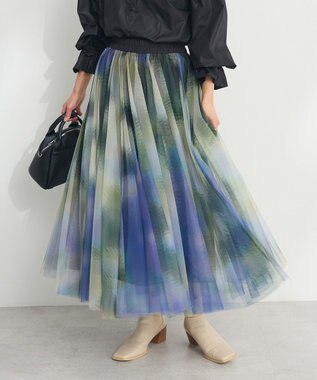 CRAFT STANDARD BOUTIQUE アート柄プリントチュールスカート