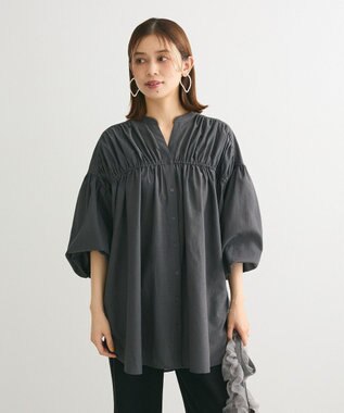 Green Parks シャーリングボリュームチュニック Charcoal Gray