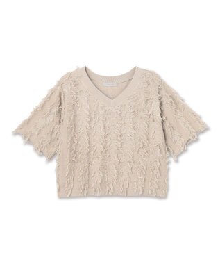 UNFILO L 【一部店舗限定】フリンジニット Vネック