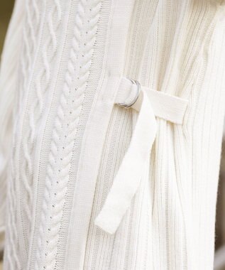 Tiaclasse アラン柄ニットチュニックワンピース アイボリー