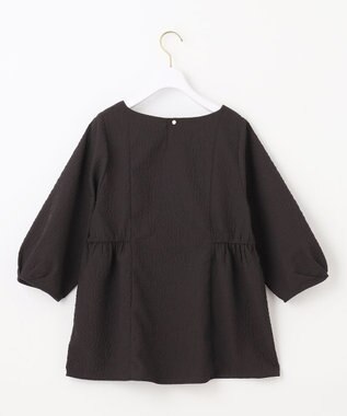 ANY SIS S 【洗える】フラワーエンボス ブラウス ブラック