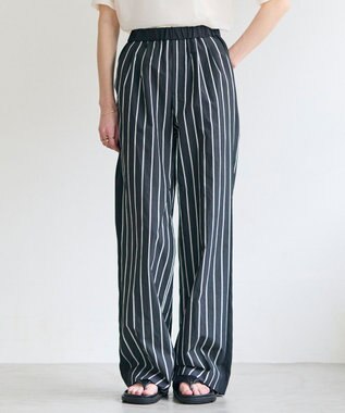 BEIGE， QUARTZ / 側章コンビ ストライプパンツ